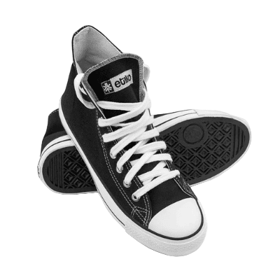 Etiko High Top Sneakers – Black & White (sizes in UK)