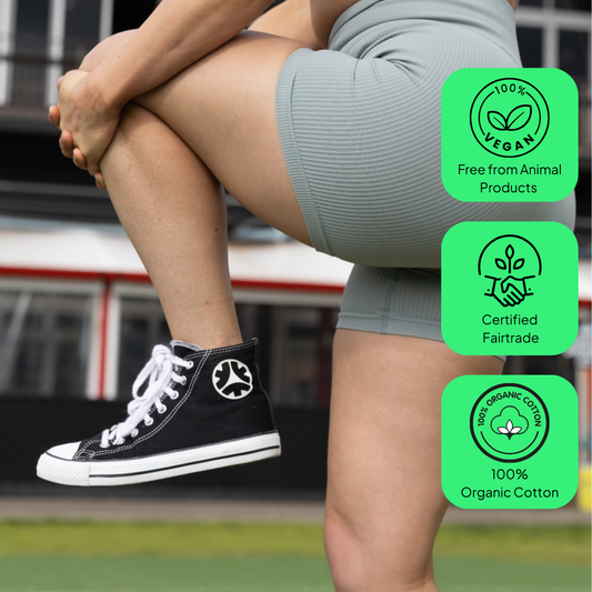 Etiko High Top Sneakers – Black & White (sizes in UK)